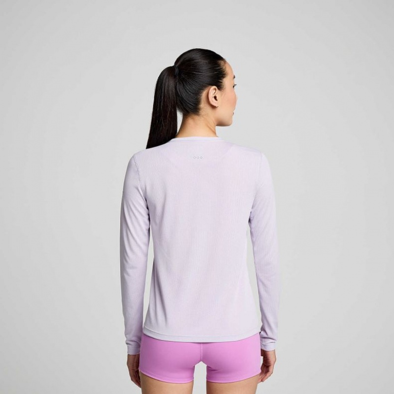 Purple Women's Saucony Stopwatch Long Sleeve T-Shirt | SINGAPORE-KACRF