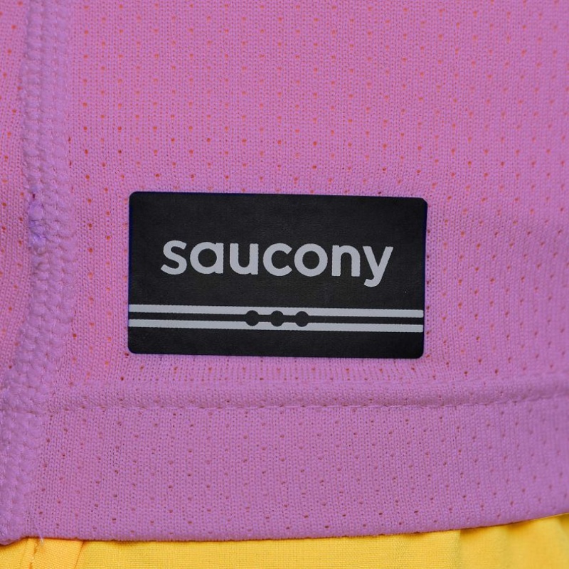 Purple Women's Saucony Stopwatch Short Sleeve T-Shirt | SINGAPORE-YVDTZ