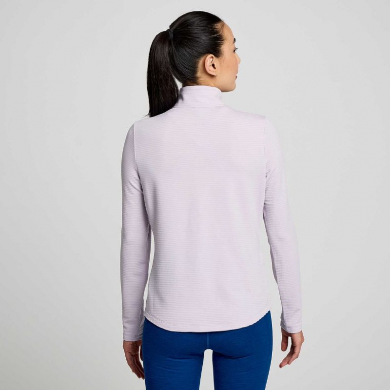 Purple Women's Saucony Triumph 3D 1/2 Zip Sweatshirt | SINGAPORE-UBGXQ