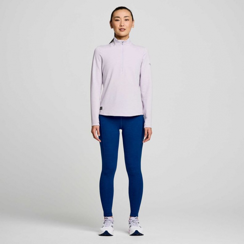 Purple Women's Saucony Triumph 3D 1/2 Zip Sweatshirt | SINGAPORE-UBGXQ