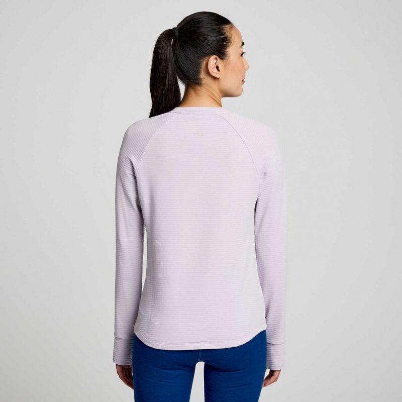 Purple Women's Saucony Triumph 3D Crew Sweatshirt | SG-PNJFR