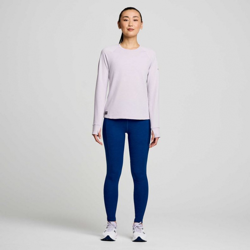 Purple Women's Saucony Triumph 3D Crew Sweatshirt | SG-PNJFR