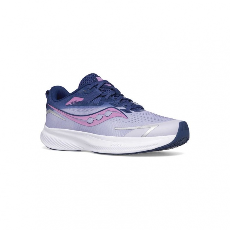 Purple / Indigo Big Kids' Saucony Ride 15 Sneakers | SINGAPORE-EUCVX