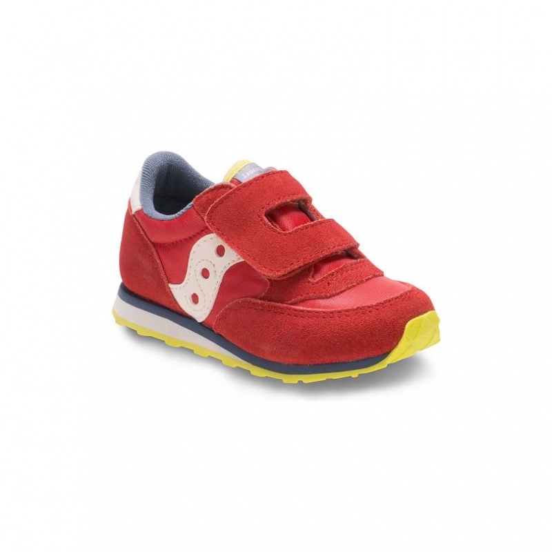 Red Big Kids' Saucony Jazz Hook & Loop Sneakers | SINGAPORE-KDOAQ