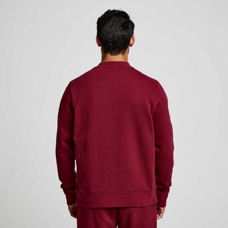 Red Men's Saucony Recovery Crew Sweatshirt | SINGAPORE-XPWOB