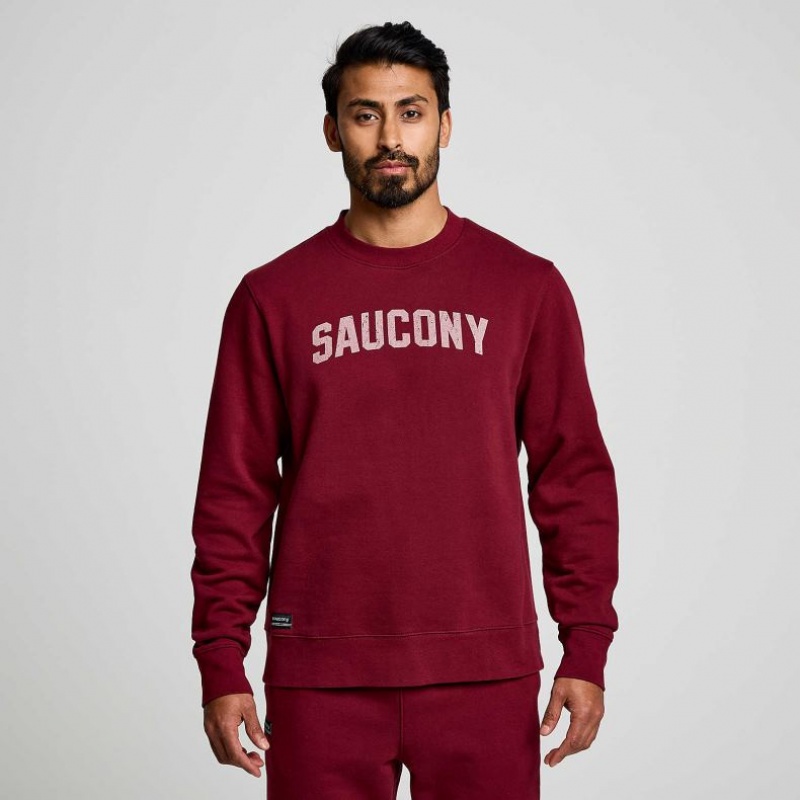 Red Men\'s Saucony Recovery Crew Sweatshirt | SINGAPORE-XPWOB