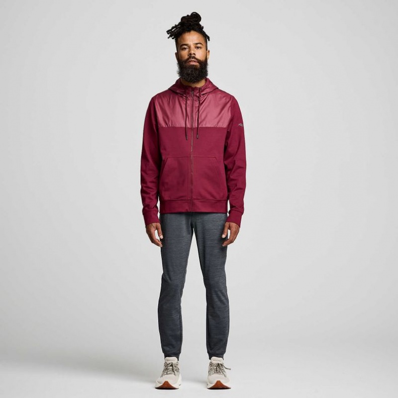 Red Men's Saucony Solstice Zip Hoodie | SINGAPORE-MWYIE