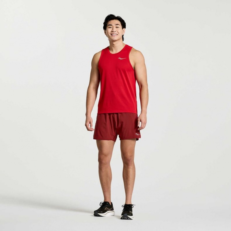 Red Men's Saucony Stopwatch Singlet | SG-SLMNA