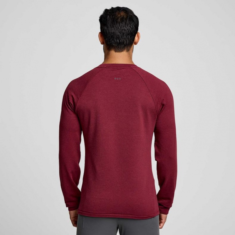 Red Men's Saucony Triumph 3D Crew Sweatshirt | SINGAPORE-GZTKX