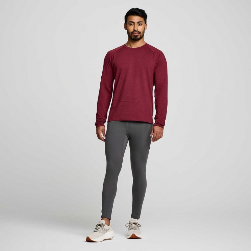 Red Men's Saucony Triumph 3D Crew Sweatshirt | SINGAPORE-GZTKX