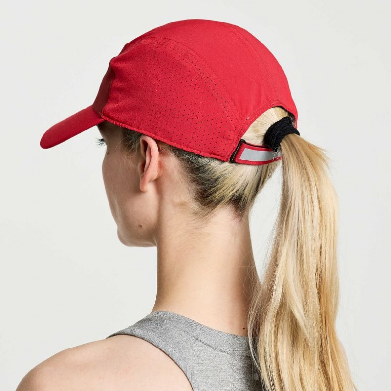 Red Women's Saucony Outpace Hat | SG-POTHV