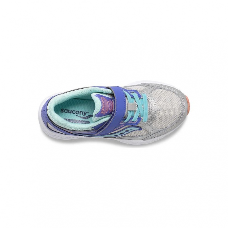 Silver Big Kids' Saucony Cohesion 14 A/C Sneakers | SG-DELAC