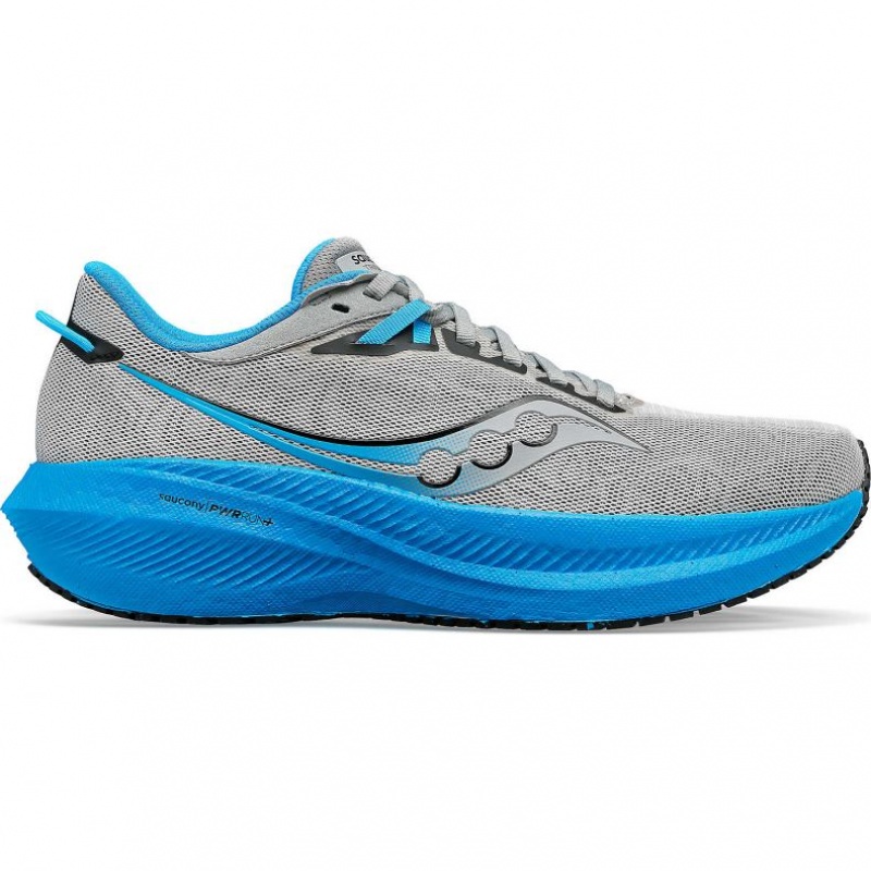 Silver / Blue Men\'s Saucony Triumph 21 Running Shoes | SINGAPORE-HSDBJ