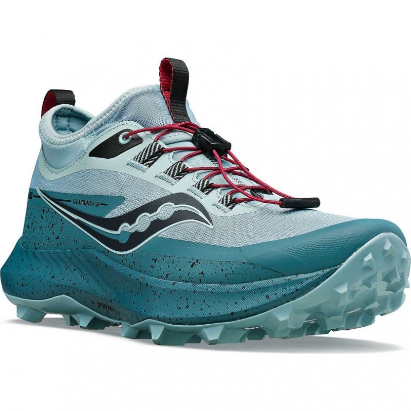 Turquoise Women's Saucony Peregrine 13 ST Trail Running Shoes | SINGAPORE-IQSKJ