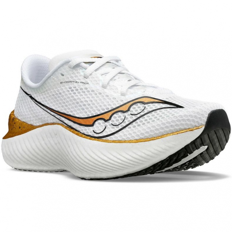 White Men's Saucony Endorphin Pro 3 Running Shoes | SINGAPORE-GFSCH