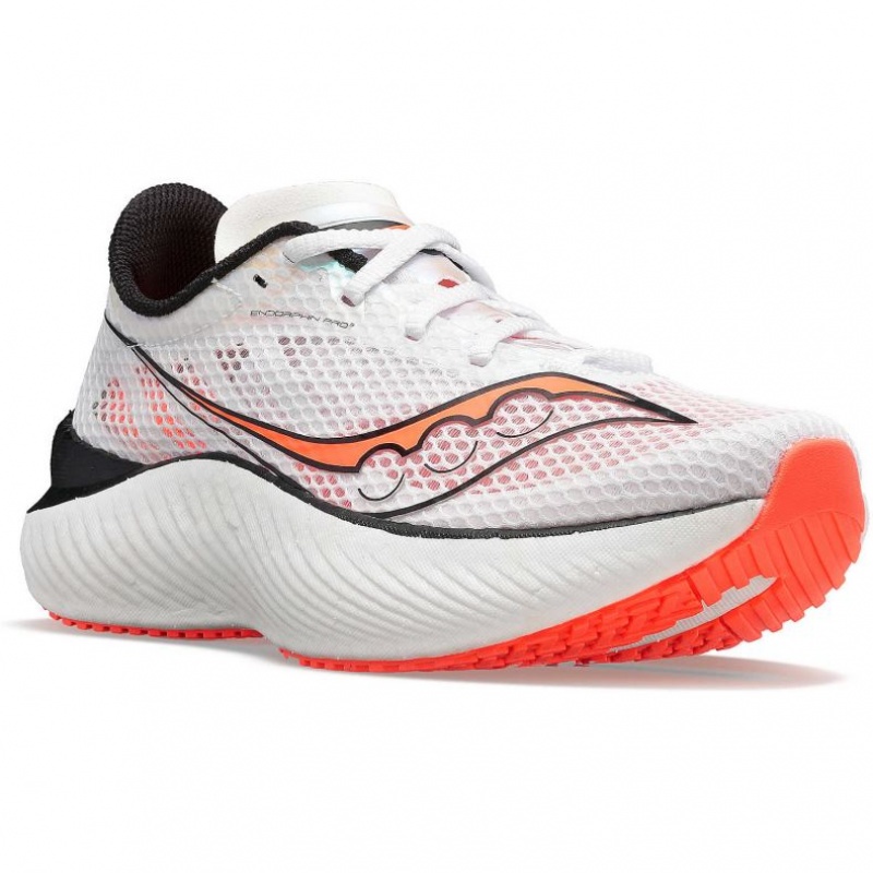 White Men's Saucony Endorphin Pro 3 Running Shoes | SG-QUPMH