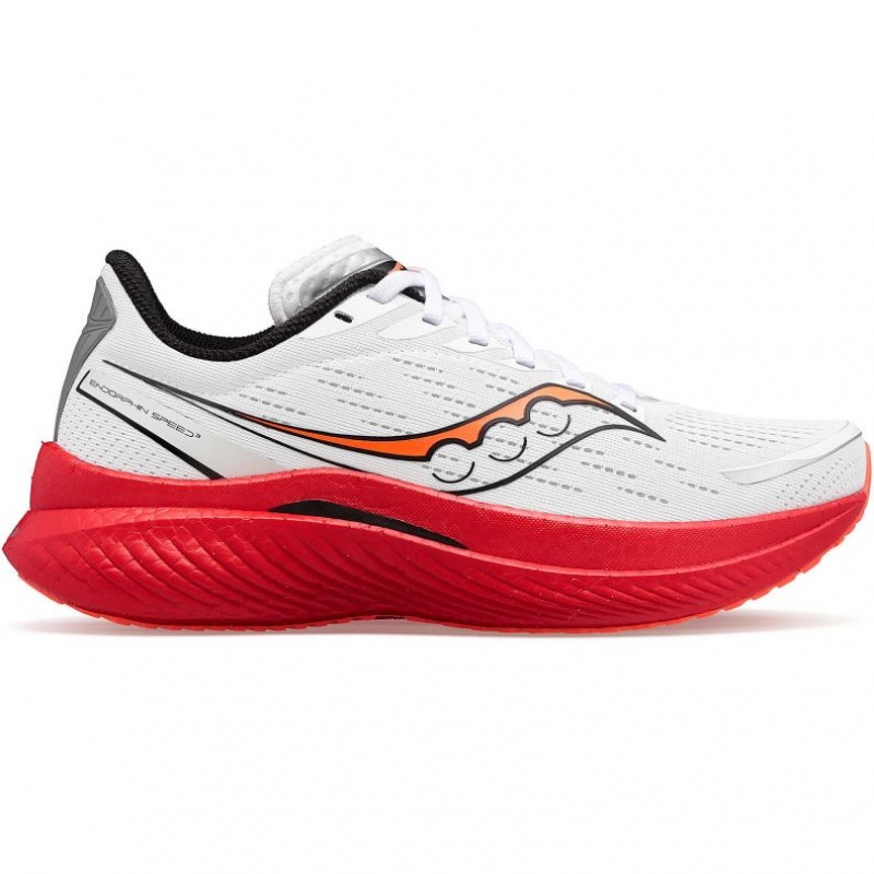 White Men\'s Saucony Endorphin Speed 3 Running Shoes | SG-WJLDR