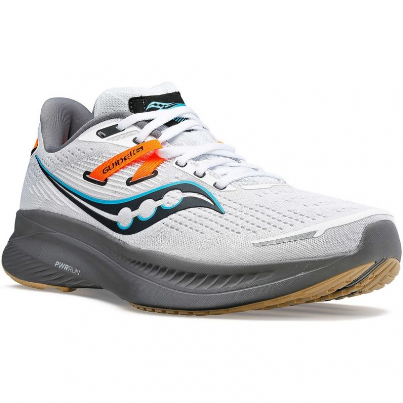 White Men's Saucony Guide 16 Running Shoes | SINGAPORE-CDLXA