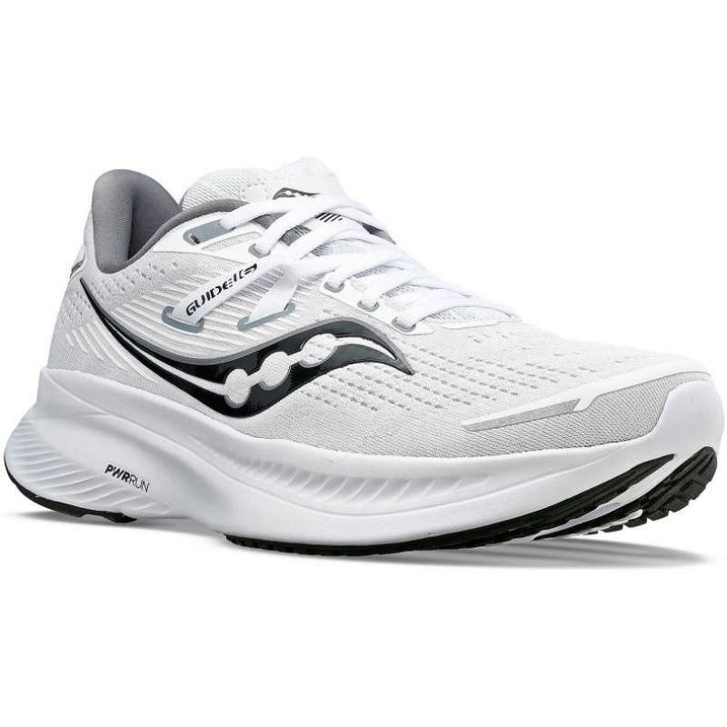 White Men's Saucony Guide 16 Running Shoes | SG-WAGIK