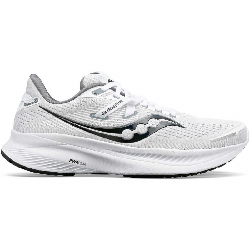 White Men\'s Saucony Guide 16 Running Shoes | SG-WAGIK