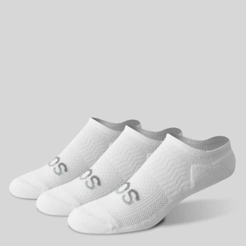 White Men's Saucony Inferno Cushion Sneaker 3-Pack Socks | SG-YXBZM