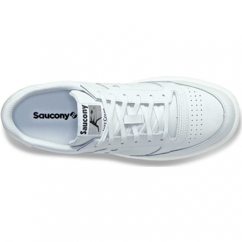 White Men's Saucony Jazz Court PU Sneakers | SINGAPORE-NIDWQ