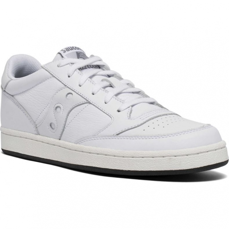 White Men's Saucony Jazz Court Sneakers | SINGAPORE-QJFNC