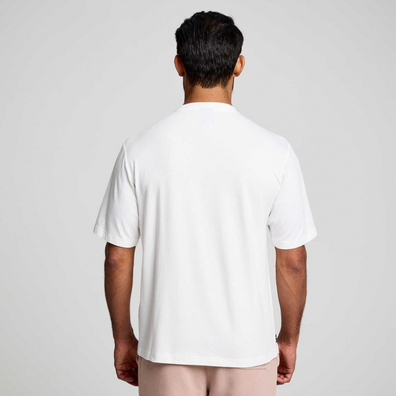 White Men's Saucony Recovery Short Sleeve T-Shirt | SG-BEKPM