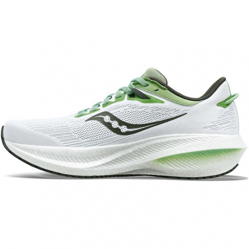 White Men's Saucony Triumph 21 Running Shoes | SG-RKNMI