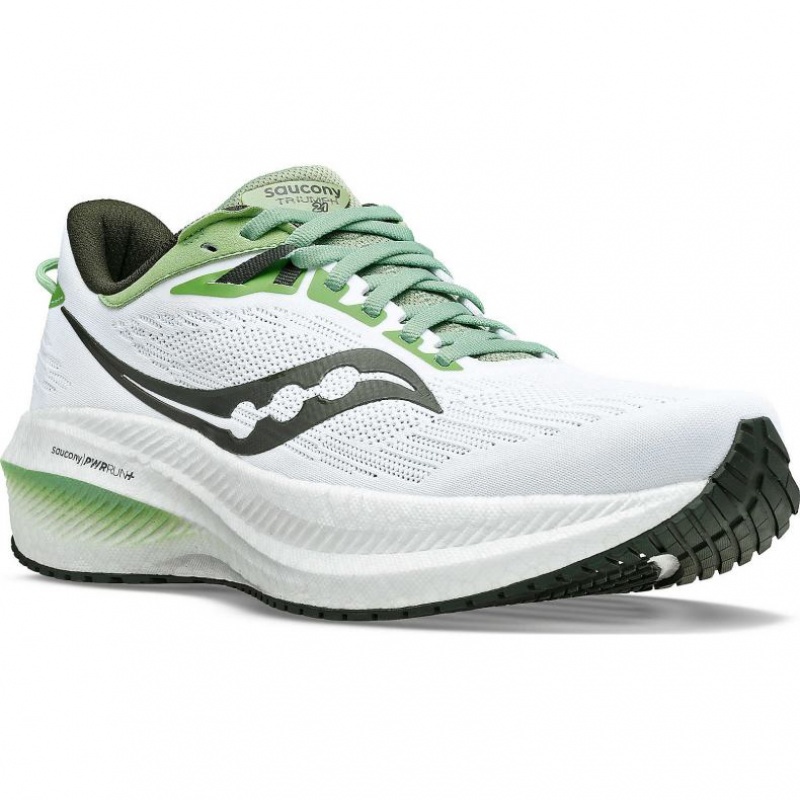 White Men's Saucony Triumph 21 Running Shoes | SG-RKNMI