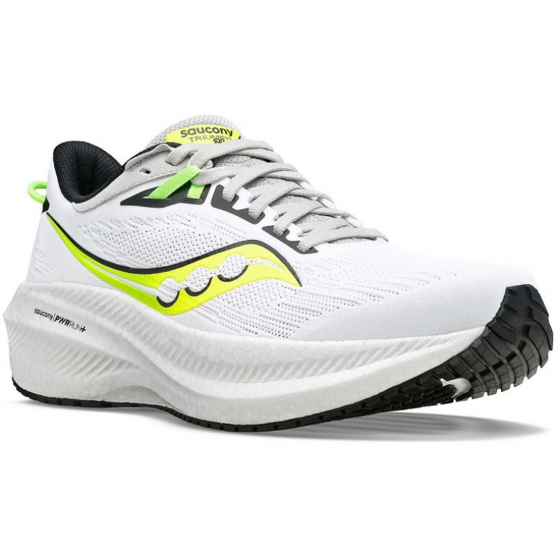 White Men's Saucony Triumph 21 Running Shoes | SINGAPORE-ONLQF