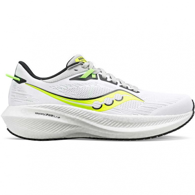 White Men\'s Saucony Triumph 21 Running Shoes | SINGAPORE-ONLQF