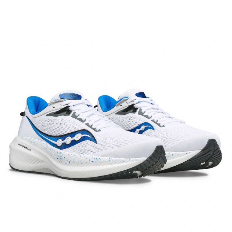 White Men's Saucony Triumph 21 Running Shoes | SG-RXWYU