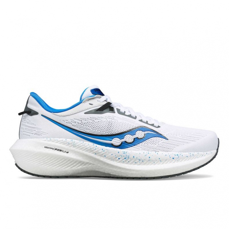 White Men\'s Saucony Triumph 21 Running Shoes | SG-RXWYU