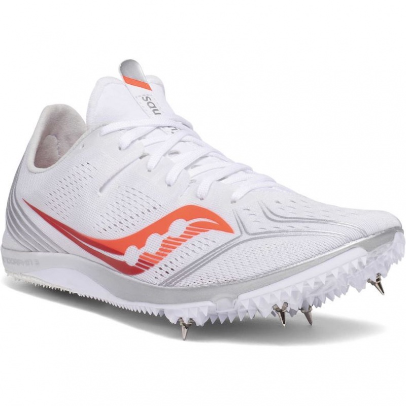 White Women's Saucony Endorphin 3 Spikes | SG-JIVTH