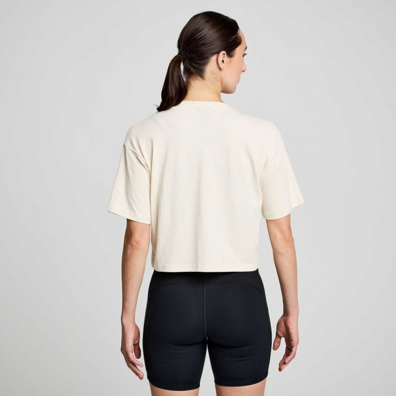 White Women's Saucony Recovery Boxy T-Shirt | SG-YXKAP