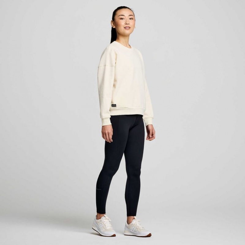 White Women's Saucony Recovery Crew Sweatshirt | SINGAPORE-LXGBH