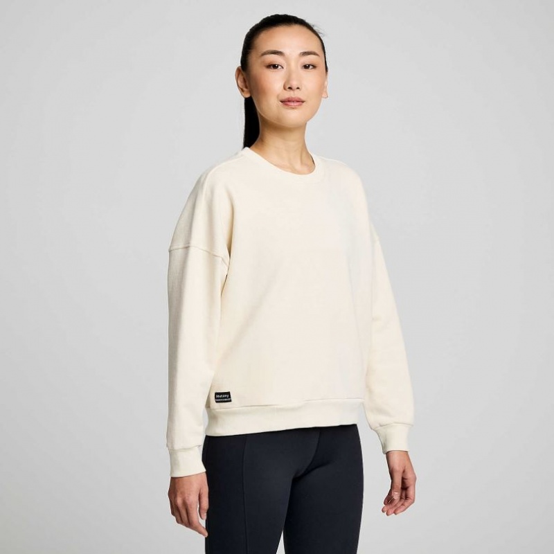 White Women\'s Saucony Recovery Crew Sweatshirt | SINGAPORE-LXGBH