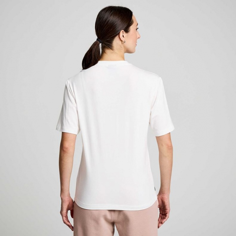 White Women's Saucony Recovery Short Sleeve T-Shirt | SG-XGOWT