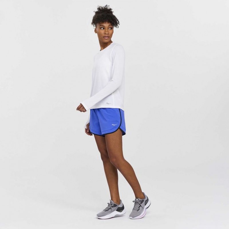 White Women's Saucony Stopwatch Long Sleeve T-Shirt | SINGAPORE-BQSXJ