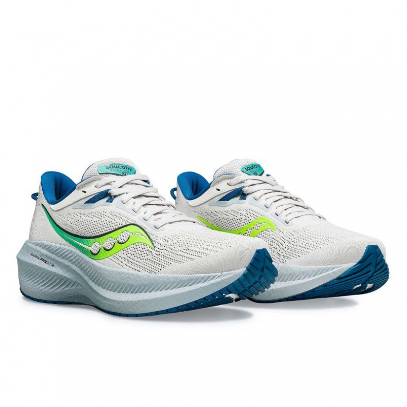 White Women's Saucony Triumph 21 Running Shoes | SG-JNUAP