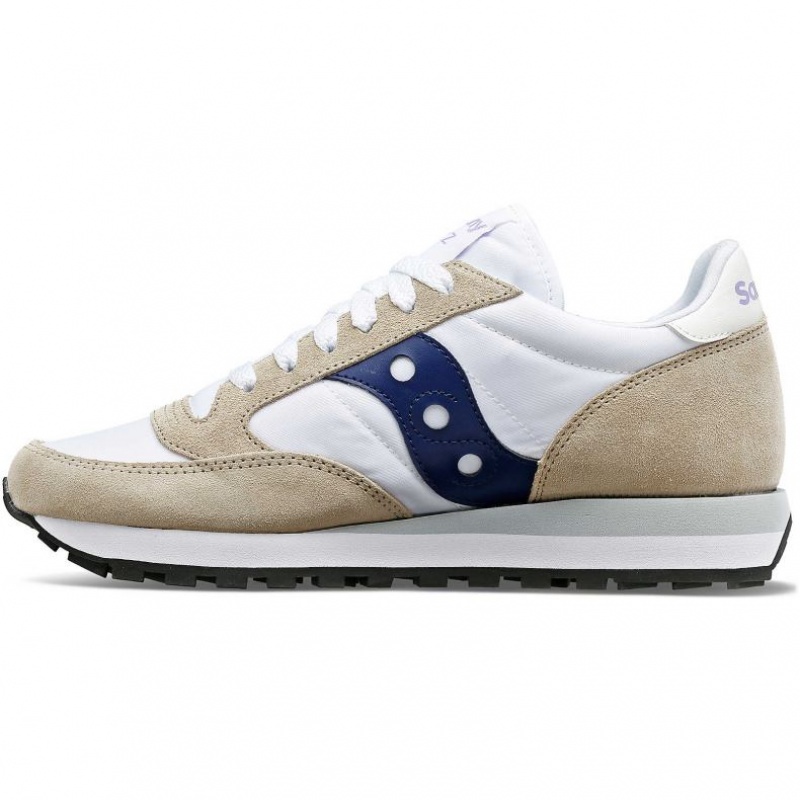 White / Beige / Navy Women's Saucony Jazz Original Sneakers | SINGAPORE-DIVYG