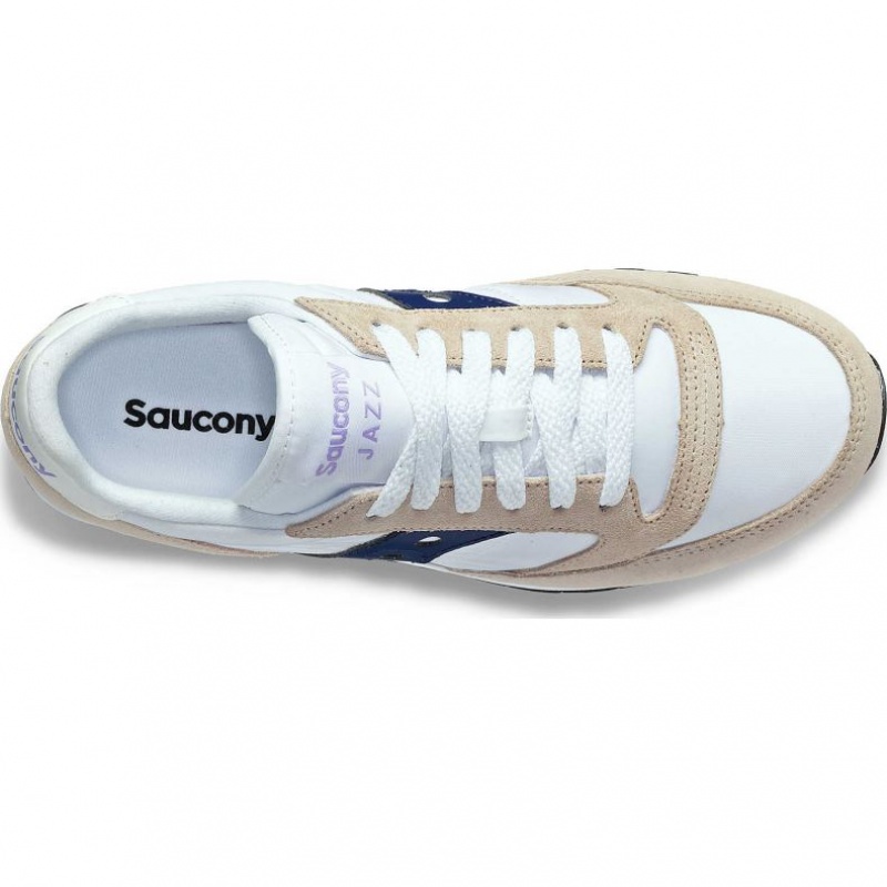 White / Beige / Navy Women's Saucony Jazz Original Sneakers | SINGAPORE-DIVYG