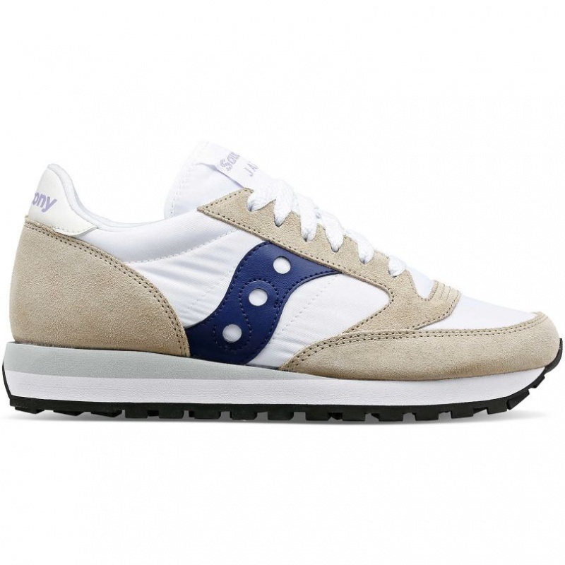 White / Beige / Navy Women\'s Saucony Jazz Original Sneakers | SINGAPORE-DIVYG