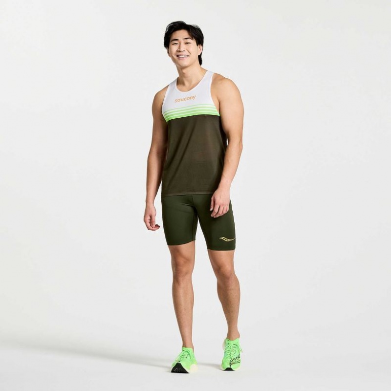 White / Black Men's Saucony Elite Singlet | SINGAPORE-GMPJI