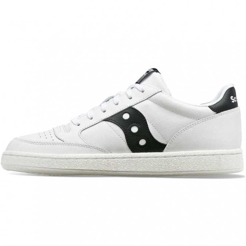 White / Black Men's Saucony Jazz Court PU Sneakers | SG-OGSDB