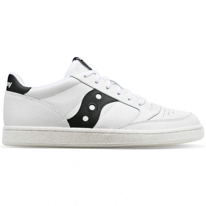 White / Black Men\'s Saucony Jazz Court PU Sneakers | SG-OGSDB