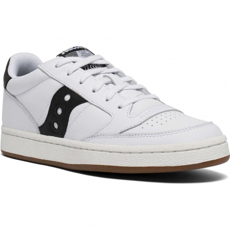 White / Black Men's Saucony Jazz Court Sneakers | SINGAPORE-DAZLY