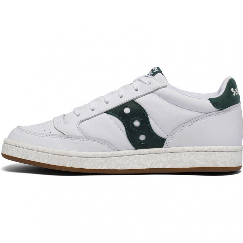 White / Green Men's Saucony Jazz Court Sneakers | SG-ZPGDJ