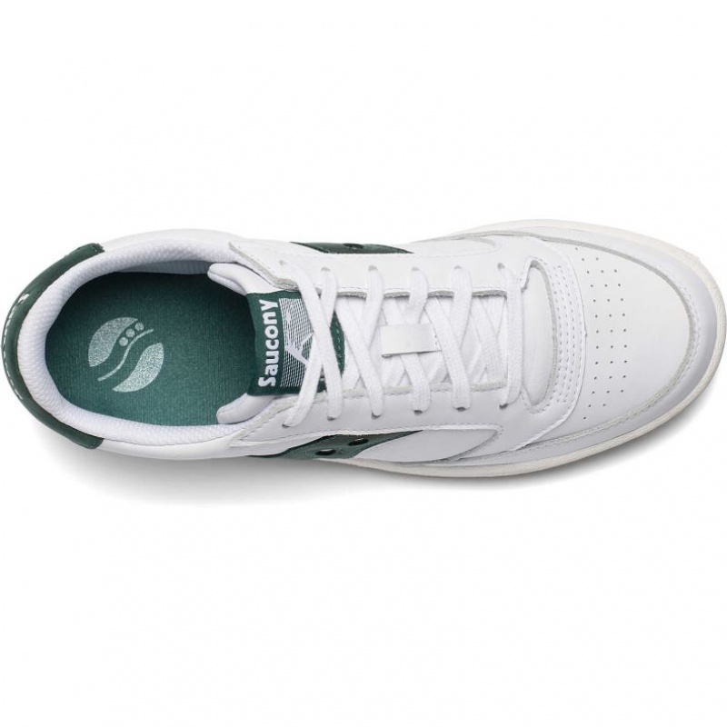 White / Green Men's Saucony Jazz Court Sneakers | SG-ZPGDJ